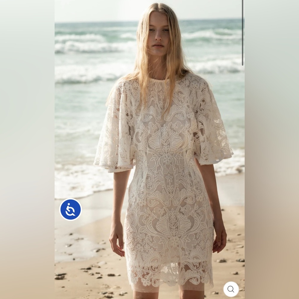 NWT Sabina Musayev SONDRINE DRESS White Lace Dress (Size Medium)